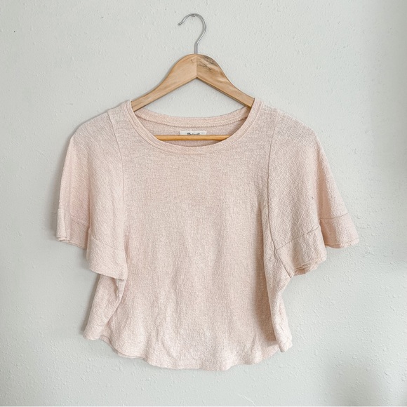 Madewell Tops - Madewell | Texture & Thread flutter sleeve slightly cropped relaxed fit pink top